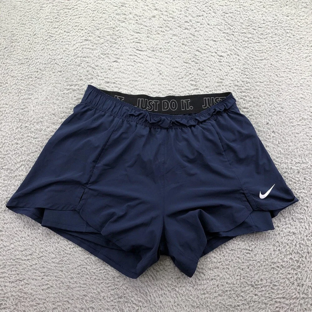 Nike Shorts Mens Large Blue Dri-FIT Microfiber 4 Inch Running Lined Gym Pockets